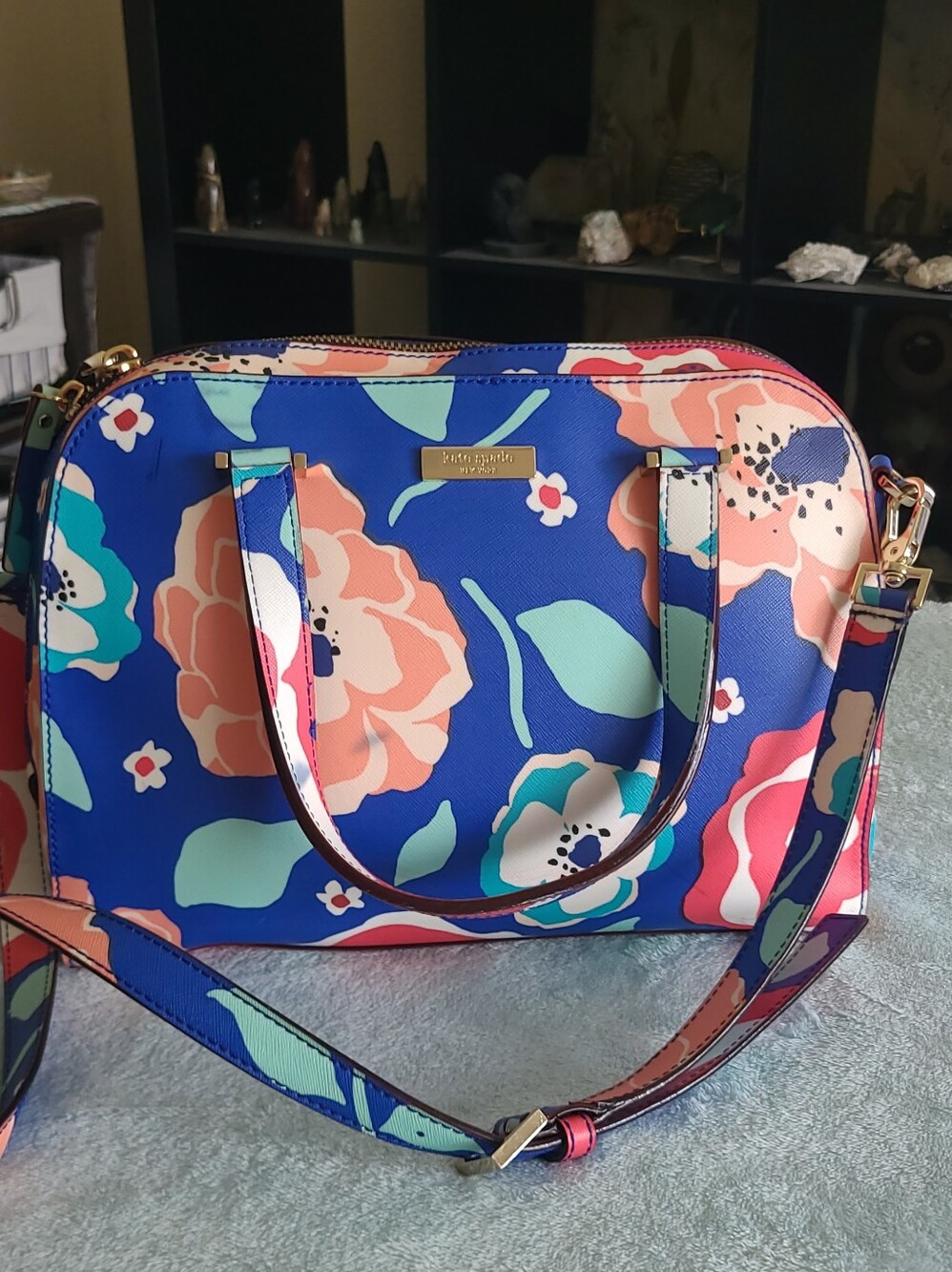 The Kate Spade Newbury Lane Small Felix Cherry Floral Satchel - Picture 2 of 16